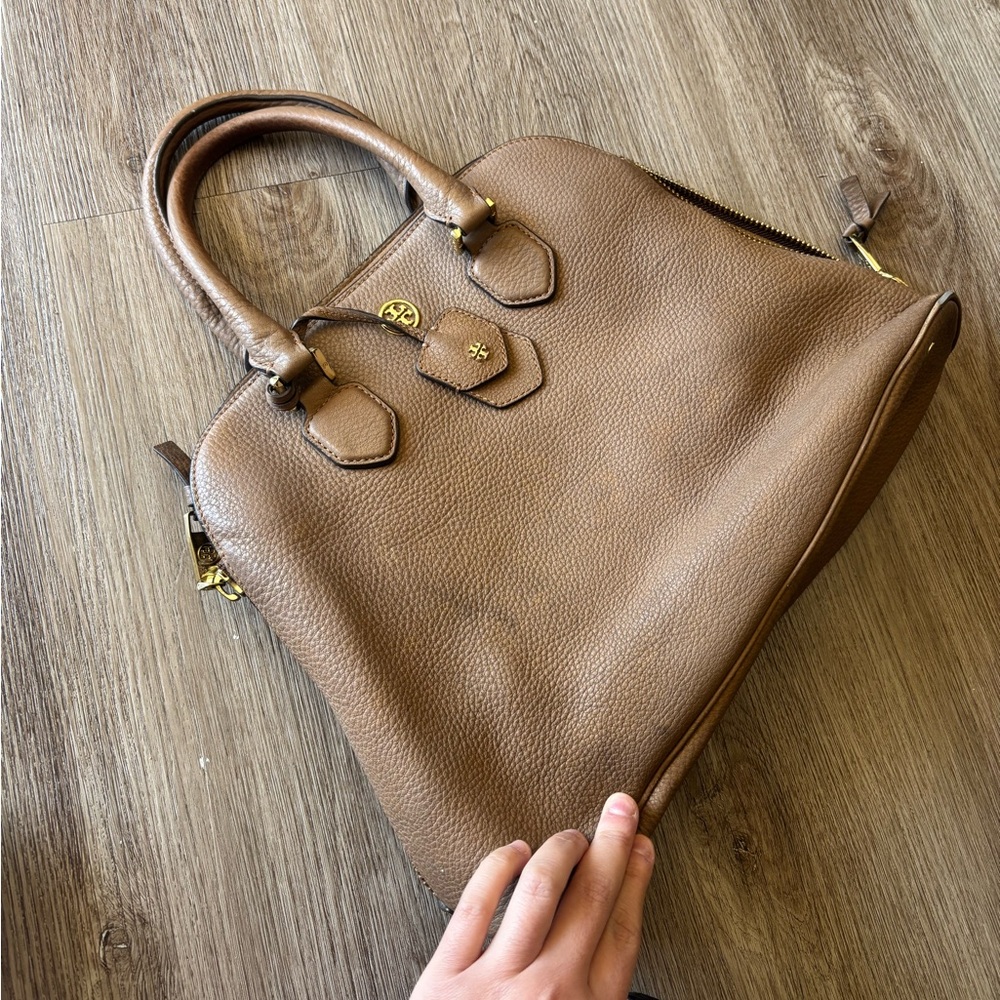 Tory Burch Robinson Tan Leather Satchel - Picture 2 of 16